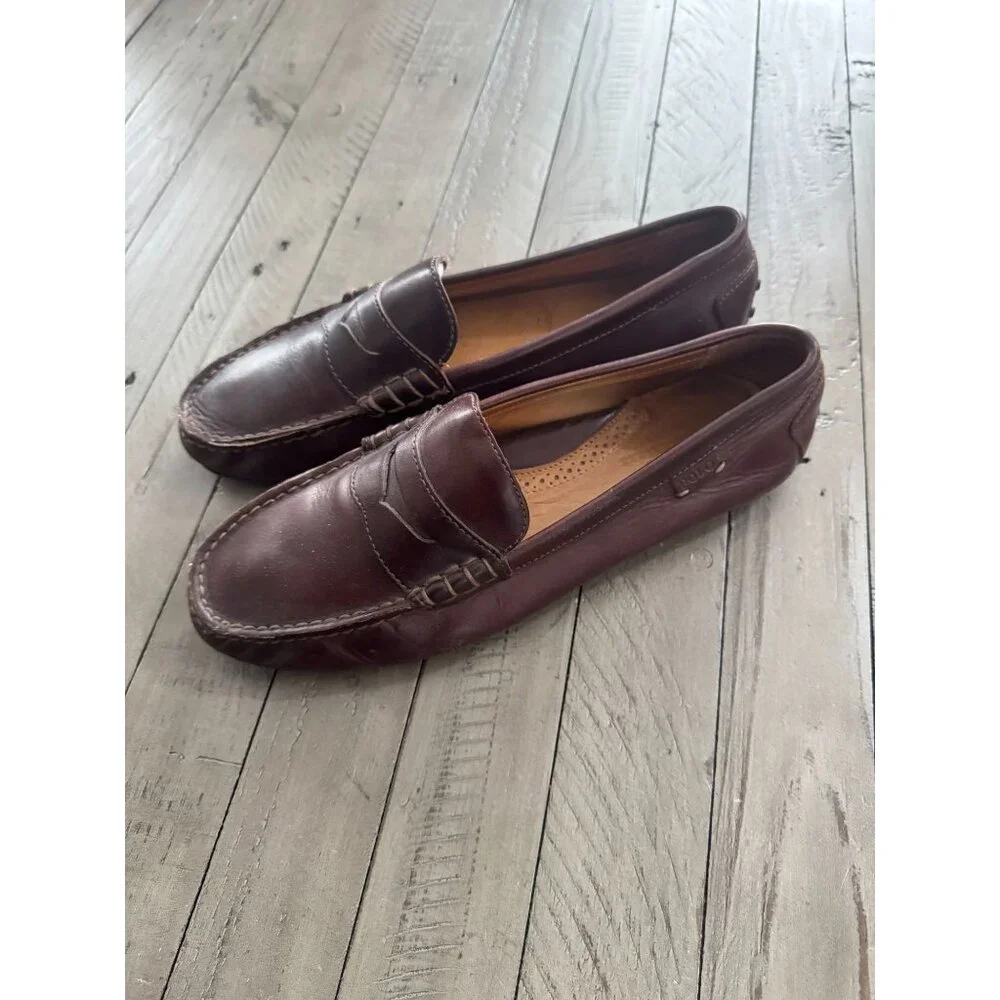 Classic Men's Leather Penny Loafers in Brown